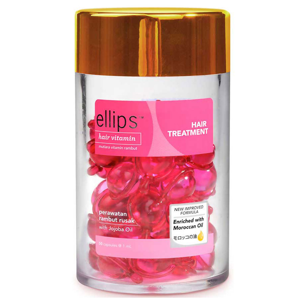 Картинка упаковка капсулы для окрашенных поврежденных волос Hair Treatment ELLIPS 50 шт. в магазине МИР КАПСУЛ
