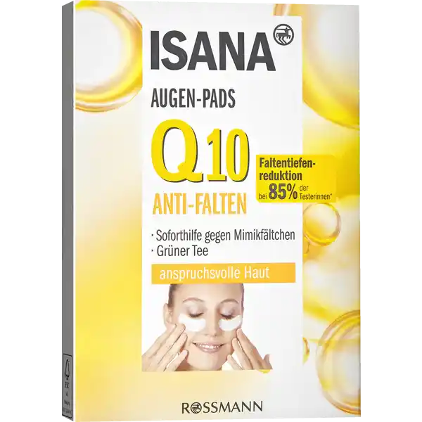 купить патчи для глаз против морщин augen pads anti falten power Q10 ISANA в магазине капсульной косметики capsules.shop по доступным ценам!